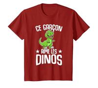 Ce Garçon Aime Les Dinos Drôle Dinosaure T-Shirt, Enfant, Canneberge, 3 Ans