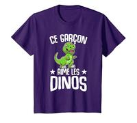 Ce Garçon Aime Les Dinos Drôle Dinosaure T-Shirt, Enfant, Violet, 2 Ans