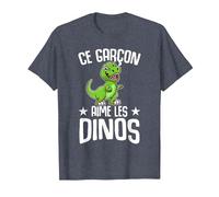 Ce Garçon Aime Les Dinos Drôle Dinosaure T-Shirt, Homme, Bleu Chiné, L