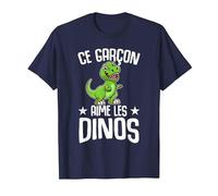 Ce Garçon Aime Les Dinos Drôle Dinosaure T-Shirt, Homme, Bleu Marine, XL