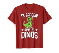 Ce Garçon Aime Les Dinos Drôle Dinosaure T-Shirt, Homme, Canneberge, M