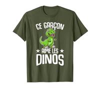 Ce Garçon Aime Les Dinos Drôle Dinosaure T-Shirt, Homme, Olive, XL