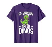 Ce Garçon Aime Les Dinos Drôle Dinosaure T-Shirt, Homme, Violet, L