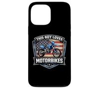 Ce garçon Aime Les Motos American Dirt Bike Motocross USA Coque pour iPhone 13 Pro Max