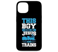 Ce garçon Court sur Jésus et s'entraîne Chrétien Train Buff Coque pour iPhone 13