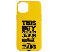 Ce garçon Court sur Jésus et s'entraîne Chrétien Train Buff Coque pour iPhone 15 Plus