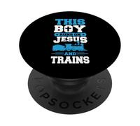 Ce garçon Court sur Jésus et s'entraîne Chrétien Train Buff PopSockets PopGrip Adhésif