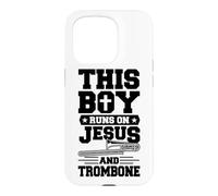 Ce garçon Court sur Jésus et Son Trombone Coque pour iPhone 15 Pro