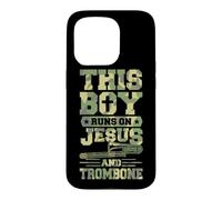 Ce garçon Court sur Jésus et Son Trombone Coque pour iPhone 15 Pro