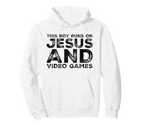 Ce garçon Fonctionne sur Jésus et Les Jeux vidéo Jeux de Joueurs chrétiens Sweat à Capuche