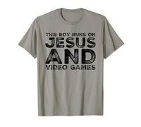 Ce garçon Fonctionne sur Jésus et Les Jeux vidéo Jeux de Joueurs chrétiens T-Shirt