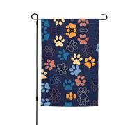 Ce joli drapeau de jardin avec empreintes de pattes de chien est la bienvenue aux invités dans votre maison avec un style unique. Parfait pour n'importe quelle terrasse, patio, porche ou véranda et