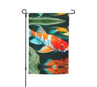 Ce joli drapeau de jardin imprimé carpes koï est la bienvenue aux invités dans votre maison avec un style unique. Parfait pour n'importe quelle terrasse, patio, porche ou véranda et fait de charmantes