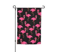 Ce joli drapeau de jardin imprimé flamants roses est la bienvenue aux invités dans votre maison avec un style unique. Parfait pour n'importe quelle terrasse, patio, porche ou véranda et fait de