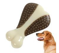 Ce jouet à mâcher agressif en cuir de vache solide - Jouet à mâcher agressif pour les grands chiens - Os indestructible pour animaux de compagnie fournit un goût interactif de bœuf pour toutes les