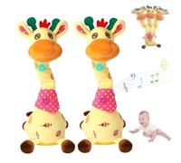 Ce Jouet Girafe Musicale et dansante répète ce Que Vous Dites, s'illumine, se tortille, Chante et imite Une Peluche. Convient également aux bébés Qui Peuvent Jouer sur Leur Ventre.(Yellow*2,Battery)