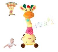 Ce Jouet Girafe Musicale et dansante répète ce Que Vous Dites, s'illumine, se tortille, Chante et imite Une Peluche. Convient également aux bébés Qui Peuvent Jouer sur Leur Ventre.(Yellow,Remote)
