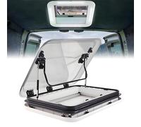 Ce kit de Conversion de fenêtre de Toit pour Camping-Car, Caravane, Camping-Car ou Fourgon aménagé Comprend des puits de lumière LED, des moustiquaires et des parasols (19,7 x 19,7 Pouces).