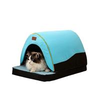 Ce lit pour chat amovible est conçu pour les chats de catégorie Highlander. | Niche fermée et lit ouvert 2 en 1 pour chat Offre un espace de repos sécurisé Fond moelleux pour un confort optimal