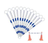 Ce Lot de 12 poteaux télescopiques de signalisation routière, réglables de 1,2 à 2 m, est composé de barrières réfléchissantes Multicolores Bleues et Blanches pour Une sécurité et Une visibi