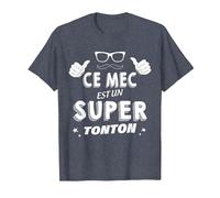 Ce Mec Est Un Super Tonton Cadeau pour Mon Oncle Préféré T-Shirt, Homme, Bleu Chiné, XL