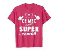 Ce Mec Est Un Super Tonton Cadeau pour Mon Oncle Préféré T-Shirt, Homme, Rouge Chiné, XXL