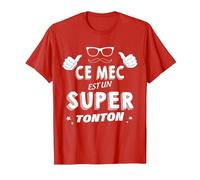 Ce Mec Est Un Super Tonton Cadeau pour Mon Oncle Préféré T-Shirt, Homme, Rouge, XL