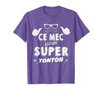 Ce Mec Est Un Super Tonton Cadeau pour Mon Oncle Préféré T-Shirt, Homme, Violet Chiné, 3XL