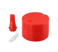 Ce mini aspirateur pratique est un outil essentiel pour dépoussiérer rapidement les surfaces de travail (rouge)