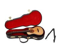 Ce Modèle d'instrument Ne Fait Pas de Guitare de Guitare Miniature Réplique de Guitare d'instrument de Musique avec Stand Ornamentm Unique Captivate Senss Vous (16 cm guitare manquante) (20 cm