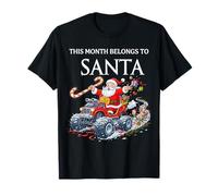 Ce Mois-ci Appartient à Santa Funny Monster Truck Christmas T-Shirt