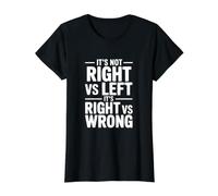 Ce n'est Pas Droit vs Gauche, C'est Bien vs Mauvais T-Shirt Graphique avec Valeur, Femme, Noir, M
