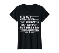 Ce n'est Pas Facile d'être Le Support Technique de la Famille - Sarcastique T-Shirt Graphique avec Valeur, Femme, Noir, S