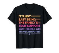 Ce n'est Pas Facile d'être Le Support Technique de la Famille - Vintage T-Shirt Graphique avec Valeur, Homme, Noir, S