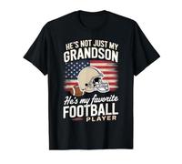 Ce n'est Pas Juste Mon Petit-Fils, C'est Mon Joueur de Football préféré T-Shirt Graphique avec Valeur, Homme, Noir, M