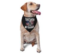 Ce n'est Pas qu'un Simple Soldat, C'est Mon Papa. Écharpe Triangulaire Polyester Bandanas Chien Chats Doux Et Confortable Bavoir Bandana Triangulaire pour Animal Petite, Moyenne Et Grande Taille