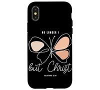 Ce n'est Plus Moi, mais Le Christ (Galates 2:20) Christian Butterfly Coque pour iPhone X/XS