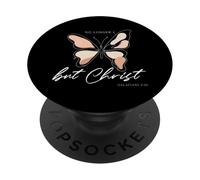 Ce n'est Plus Moi, mais Le Christ (Galates 2:20) Christian Butterfly PopSockets PopGrip Adhésif