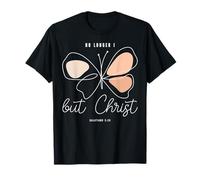 Ce n'est Plus Moi, mais Le Christ (Galates 2:20) Christian Butterfly T-Shirt