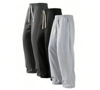 Ce pantalon de jogging casual pour hommes présente une coupe ample et droite avec une doublure thermique pour le confort et le tombé. Convenant aussi bien pour le port en intérieur qu'en extérieur, il