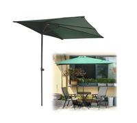 Ce Parasol de Jardin de 2,5 m x 1,3 m (8,2 pi x 4,3 pi) à Hauteur réglable et de Conception Demi-Hauteur est idéal pour Les Petits espaces, Les balcons, Les vérandas et Les Murs.
