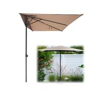 Ce Parasol de Jardin de 2,5 m x 1,3 m (8,2 pi x 4,3 pi) à Hauteur réglable et de Conception Demi-Hauteur est idéal pour Les Petits espaces, Les balcons, Les vérandas et Les Murs.