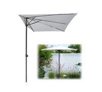 Ce Parasol de Jardin de 2,5 m x 1,3 m (8,2 pi x 4,3 pi) à Hauteur réglable et de Conception Demi-Hauteur est idéal pour Les Petits espaces, Les balcons, Les vérandas et Les Murs.