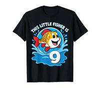 Ce Petit pêcheur est Une Fille de 9 Ans Qui pêche à l'anniversaire T-Shirt Graphique avec Valeur