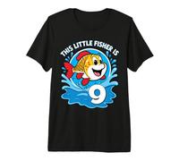 Ce Petit pêcheur est Une Fille de 9 Ans Qui pêche à l'anniversaire T-Shirt Haut de Gamme