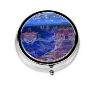 Ce petit pilulier rond Beauty Grand Canyon est un organisateur de médicaments de voyage portable avec trois compartiments pour stocker des médicaments quotidiens.