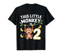 Ce Petit Singe est Un Anniversaire Amusant pour Une Fille de Deux Ans T-Shirt Graphique avec Valeur