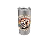 Ce Pom Runs The House - Retro Vintage Poméranie Gobelet isotherme en acier inoxydable double paroi