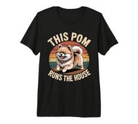 Ce Pom Runs The House - Retro Vintage Poméranie T-Shirt Haut de Gamme