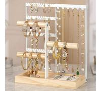 Ce présentoir à bijoux multifonctionnel et élégant comprend un support rotatif amovible, quatre rangées d'espace d'affichage à grande capacité et plusieurs options de couleurs. Il est beau et , très a